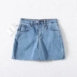 Waist Denim Leggings Women's Summer Fur Skirt Street Elastic Slim Fit