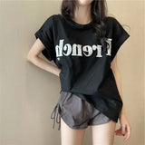 Zingj Short-Sleeved T-Shirt Female Summer 2024 New Net Red Design Sense Small Loose Chic Jacket Ins