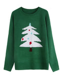 And Winter New Christmas Fashion Knitted Retro-Flowered Christmas Tree Stum Sweater For