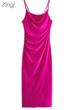Ruched Slip Long Dress Women Backless Bodycon Dress Women Summer Elegant Party Dresses Woman Sexy Evening Dresses For