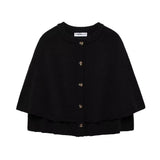 Women's Explosive Knitted Coat Cape Short Sleeve Single Buckle Women's Sweater