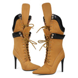 Work Style With Cowboy Tip Slender High And Large Size 44 Female Short Boots Boots