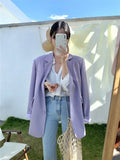 Women Spring Solid Color Elegant Blazer Jacket Office Lady Long Sleeve Outwear
