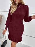 And Winter New Knitwear Fashion Women's Temperament Mahjong Waist Solid