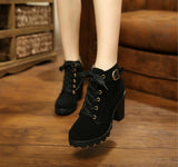 Boots Women's New High Heel Water Station Women's Shoes In The Autumn And Winter 2025 Martin Boots Round Head And Women's Single Boots