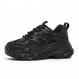 Shoes Women 2025 New Spring And Autumn Breathable Increase Black Feet Small Man With Loose Cake