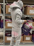 Swie Swie Swie Two-Sleeve Y2k Embroidered Super Dalian Hoodie Sweatpants