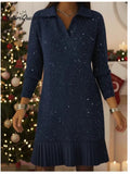 2025 Leisure Long-Sleeved POLO Collar Dress