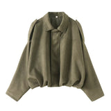 And Winter Women's New Velvet Texture Effect Pilot Long-Sleeved Jacket