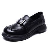 Cowhite Retro English Style Happy Shoes Women Spring And Autumn New Casual Small Leather Shoes Single Shoes