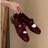 College Style Classic Round Head With A Bold Heel Mary Jane Single Shoes Women's Spring And