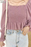 Solid Sweet Shirt Fashion Women Clothing 2023 Spring Korean Long Sleeve Blouse Slash Neck Ruffles Tops Blusa Mujer