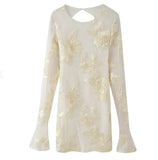 Women's Explosive Party Fashion Sexy Dark Pattern Floats Slimming Flared