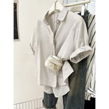 Short-Sleeved Shirt Women's Summer 2025 Summer New Loose Thin Shirt Niche Design