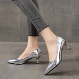 Large-Size Women's Shoes 2025 New Women's Shoes Tip Light-Mouthed Single Shoes Women's Fine Heel Single
