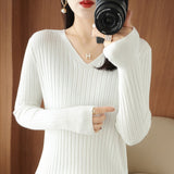 Zingj Sweater Female 2023 Spring And Autumn Knit Bottom Shirt Fashion Slim Long Sleeve Skin-Friendly Soft Bottom Top-Outfit