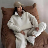 New Casual Fashion Splicing Thick Long-Sleeved Trousers