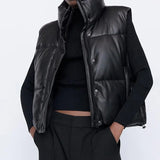 Parkas Women Coat Short Down Jackets For Women Female PU Leather Bomber Jacket Elegant Doudoune Femme Veste Manteau
