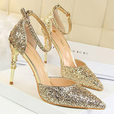 Shoes Heels 2022 New Woman Pumps Sequins High Heels Women Shoes Fashion Ladies Shoes Gold Sliver Stiletto Heels