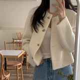 Chic Autumn And Winter French Small Fragrant Style Simple Temperament Unique Single Buckle Small Hair And Short