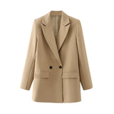 And Summer 2025 New Simple Loose Double-Dbuted Blazer Women's Spring And Autumn Dress New