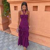 Women's Clothing Explosion Hanging Neck A Word Collared Back