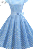 Black Polka Dot Summer Women Vestidos Robe Femme Vintage Pin Up 50s 60s Rockabilly Party