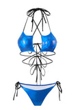 2024 New Sexy Hot Five-Star Drawstring Strap Split Swimsuit