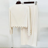 New Star Fashion Heavy Industry Nail Beads Jacket Open Fork Half Skirt Set Two