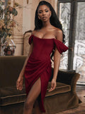 Quality Satin Bodycon Dress Women Party Dress 2023 New Arrivals White Midi Bodycon Dress Celebrity Evening Club