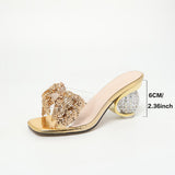 Sandals Drag Women Wear Exquisite Champagne-Colored Water Toe-Slender And One-Word Drag High