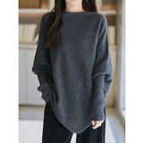 Plus-Size Sweater Loose Shawl Fashion Bat Shirt Women 2025 Sweater Lazy Top Cover Meat Jacket