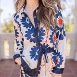 Women's New Temperament Long-Sleeved Shirt Broad Leg Pants Temperament Commuting Two Sets