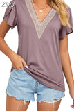 Elegant Hollow Out Blouse Fashion Summer Women Petal Short Sleeve Tops Women's Shirts 2023 Ladies Blouse Clothes