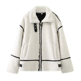 Autumn And Winter New Lamb Wool Coat Female Motorcycle Fur Integrated Locomotive Thickened Coat