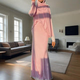2025 New Middle East Wearing Women's Long-Sleeved Skirt Dress Fashion