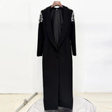 Star Fashion New Heavy Industry Nails Studded Long Dress Dress