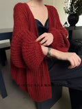 Xixi 13 Line 2025 Autumn New Black Standard Mahai Wool Hollow Knitted Open Jacket