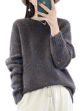 And Winter Women's Beads Knitwear 2025 New High-End Feel Super-Good-Looking Retro Lazy Wind Wearing Purple