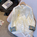 Chinese White Shirt Woman 2025 New Fascination Chinese Style With Shirt Tang Plate Buckle Acetic Acid