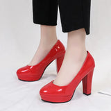 Women's High-Heeled Single Shoes Coarse Four-Season OL Work Shoes Ceremony Presided Over The Long-Term Production Of Ceremonial Professional Women's