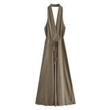 2023 Woman Backless Long Dress Women Summer Halter Dress Woman Off Shoulder Elegant Party Dresses Sexy Evening