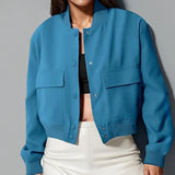 New Coat Temperament Collar Big Pocket Neutral Style Women's Jacket Small Fragrant Spring And Autumn Coat