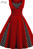 S-5XL Women Robe Pin Up Dress Retro 2023 Vintage 50s Rockabilly Dot Swing Summer female Dresses Elegant Tunic