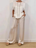 And Summer 2025 New Trendy Loose Shirt Broad Leg Trousers Casual