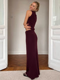 Women's Dress New Sleeveless High-Collar Knitted Vest Hip Dress Fashion Suit
