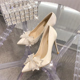 Wind High Heel Female Sheel 2025 New Bow Water Drill Tip Shallow High Heel Single Shoe
