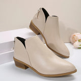 Coarse And Short-Skinned Boots Women's Sharp Tips And Zippered Velvet And Ankle Boots Women's Martin