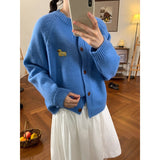 Wind Soft Knitted Cardigan Women's Autumn And Winter 2025 Korean Version Of The Collar Loose Casual Sweater