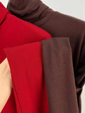 Zingj Shot Anti-Ball Cotton Pile Collar Wine Red Bottom Shirt Autumn Long-Sleeved T-Shirt Women With Slim Turtleneck